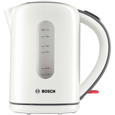 Bosch Bouilloire sans fil ComfortLine TWK6A511, arrêt automatique,  protection contre la surchauffe, filtre anti-calcaire amovible, 1,7 l, 2200  W, acier inoxydable/blanc, verrouillage du couvercle, : : Cuisine  et Maison
