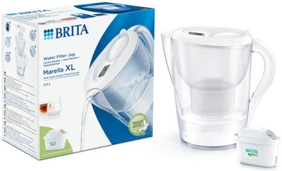 BRITA Carafe filtrante Marella XL blanche + 1 cartouche filtrante